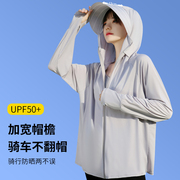 防晒衣女款夏季2024upf50冰丝防紫外线遮脸中长款宽松防晒服