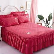 夹棉床裙单件防滑床群床罩15米18m加棉加厚床套床笠床套罩枕