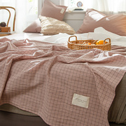 类A全棉床单单件纯棉水洗棉褥单被单双人加大1.8米床纯色格子简约