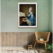 弹钢琴的女人北欧现代简约油画小众装饰画客餐厅卧室挂画