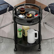 茶几麻将桌茶水架双层圆形棋牌室专用烟缸可移动茶水台边几小茶几