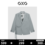 GXG男装 商场同款灰色男士时尚休闲西装外套 22年秋季