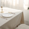 米白纯色布艺桌布可可绒素色简约现代餐桌布防泼溅北欧茶几台布