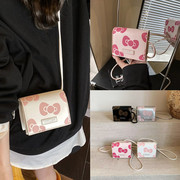 儿童零钱包清新甜美少女斜挎耳机包女童蝴蝶结迷你女童单肩小跨包