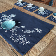 刺绣手工自绣diy初学者，制作茶垫立体绣品杯垫，茶席打发时间材料包