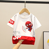 儿童夏季短袖蜘蛛侠t恤宝宝婴儿，超人半袖棉上衣男童透气衣服卡通