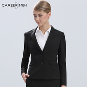 职业门韩版修身长袖，女士小西装ol商务，通勤优雅黑色西服外套