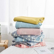 日式简约纯棉毛巾被办公室午睡毯夏季空调毯单人双人夏天小毛毯.
