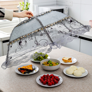 盖菜罩可折叠饭菜罩子餐桌罩食物防苍蝇饭罩神器家用防尘罩伞夏季