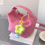 粉色洋气可爱少女百搭包包女2023上班斜挎包时尚手提包小包包