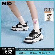 刘逸云Amber同款MIO米奥脏脏鞋休闲鞋小白鞋厚底板鞋黑白熊猫鞋