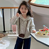 女童毛衣外套春装秋装韩系女大童洋气时髦儿童半拉链针织上衣童装