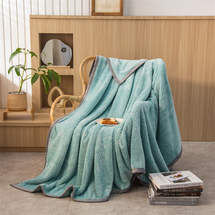 ins北欧夏季双面绒毛毯被子薄款贝贝绒午睡单双人毯加厚空调盖毯