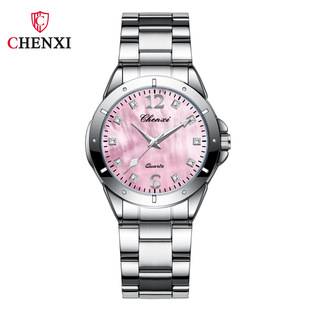 轻奢高档CHENXI品牌时尚时装女表钢带镶钻腕表防水不锈钢石英手表