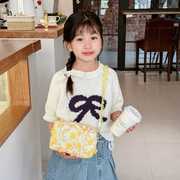 可爱韩版公主斜挎包亮片花朵洋气单肩包轻便时尚高颜值儿童小包女