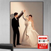 定制婚纱照冲洗放大相框挂墙冲印相片打印加相框组合结婚照36寸