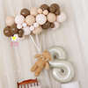 小熊热气球造型迷你气球，链宝宝百日宴周岁，生日装饰小型场景布置