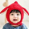 宝宝本命年兔子耳朵兔头帽子，2023兔年大红色过年新年拜年婴儿秋冬