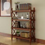 美式实木书架客厅落地欧式书柜，家用多层置物架儿童，收纳小隔断柜子