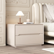 免安装全实木床头柜，简约现代卧室床边柜，奶油风轻奢高级感储物柜