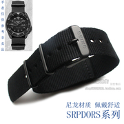 精工进口帆布连体手表链SRPD79K1黑色男手表带-22mm手表配件
