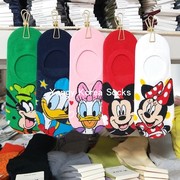 韩国东大门迪士尼船袜女可爱卡通米奇米妮唐老鸭立体图案薄款