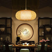 新中式竹编现代田园风格客厅，餐厅包间日式茶室，禅意榻榻米竹艺吊灯