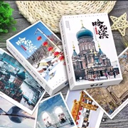 哈尔滨明信片风景卡片，旅游纪念礼物冰雪大世界索菲亚雪景，雪乡30张
