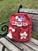 美式复古初高中大容量书包水洗帆布酒红色可爱凯蒂猫校园学生背包