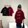 冬季韩国版宝宝男女童立领，中长款加厚外套，婴幼儿童红色呢大衣