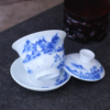 红叶陶瓷景德镇手工陶瓷，青花盖碗手绘中式茶具，三才碗大号泡茶杯