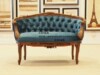 法国艾罗拉贵族气质实木雕花复古布艺双人位沙发椅影楼客厅家具
