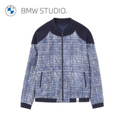 BMW Studio宝马女装秋冬季夹克时尚小香风拼接棒球领拉链夹克外套