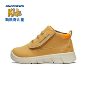 Skechers/斯凯奇男童冬季款反毛皮冬季保暖魔术贴中筒靴子93821N