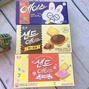 韩国海太ACE咸味薄脆苏打饼干巧克力草莓柠檬夹心酥性儿童零食品