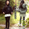 19冬季韩国女童休闲套装中大童纯棉加绒加厚蝙蝠袖卫衣长裤两件套