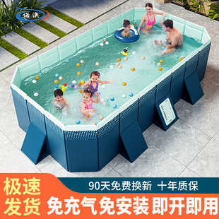 大型支架游泳池家用儿童移动泳池，成人户外折叠水上乐园，免充气水池