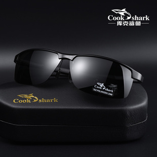 库克鲨鱼太阳镜男款变色偏光墨镜开车驾驶专用防紫外线眼镜潮