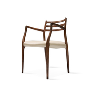 惟屋德馨意式极简北美黑胡桃带扶手餐椅设计师78号椅经典创意家具