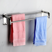 免打孔浴室不锈钢毛巾架单杆双杆卫浴巾挂浴巾架卫生间毛巾杆挂件
