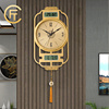 胖匠别墅客厅纯铜挂钟大气，中式万年历(万年历)钟表，家用个性石英钟玄关装饰