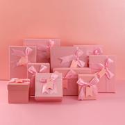 粉色蝴蝶结礼盒ins风感恩节香水盒生日礼物盒结婚喜糖包装盒