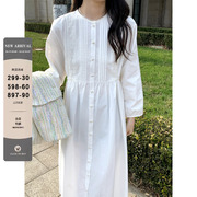 春夏chunxia法式复古宽松气质，连衣裙2024春季长袖，百搭长裙女