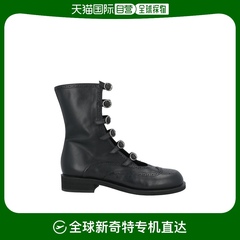 美国直邮EMPORIO ARMANI 女鞋 踝靴 真皮低跟圆头橡胶鞋底 时