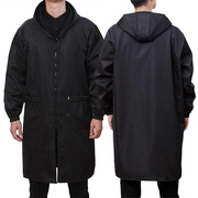 冬中kbk季厚加加罩衣，男女大码保暖外套，韩版长款棉衣黑色工绒作服