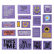 时尚香芋紫胶印缝纫布贴衣服，针织钩针包a4麻，布袋装饰补洞补丁贴布