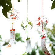 日式玻璃风铃挂饰创意家居江户和风风铃户外挂件生日治愈铃铛