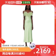 香港直邮潮奢 SLEEPER 女士绿色羽毛吊带裙