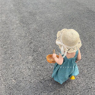 儿童帽子夏季薄款女童渔夫帽婴儿，遮阳帽防晒草帽海边沙滩度假宝宝