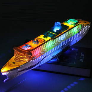 仿真模型电动灯光音乐万向大号豪华双层游轮船非戏水男女儿童玩具
